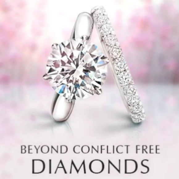 1ct Round Conflict Free Wedding Ring 2-Piece Set - Picture 8 of 15